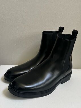 ZARA Men's Black Chelsea Boots Size 11 Pre-Owned